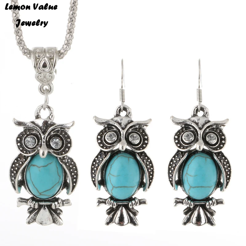 Lemon Value Vintage Punk Statement Crystal Owl Pendant