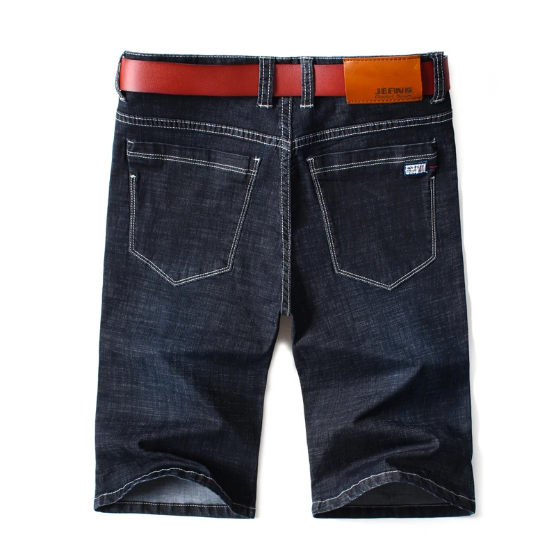 Мужские летние Стрейчевые Легкие синие джинсы, шорты для мужчин, джинсовые шорты, брюки размера плюс, большие размеры 42, 44, 46