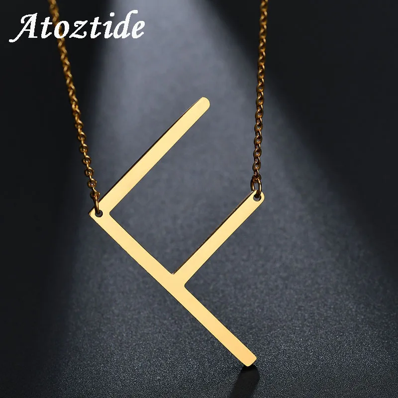

Atoztide Customize Name Women Alphabet F Initial Necklace Stainless Steel Gold Chain Pendant Capital A Letter Necklace Ketting