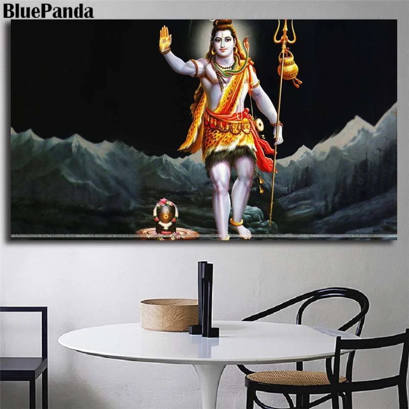 

Shiva Portrait India Religion Poster Canvas Painting Picture On The Wall Art Living Room Decoration Home Decor