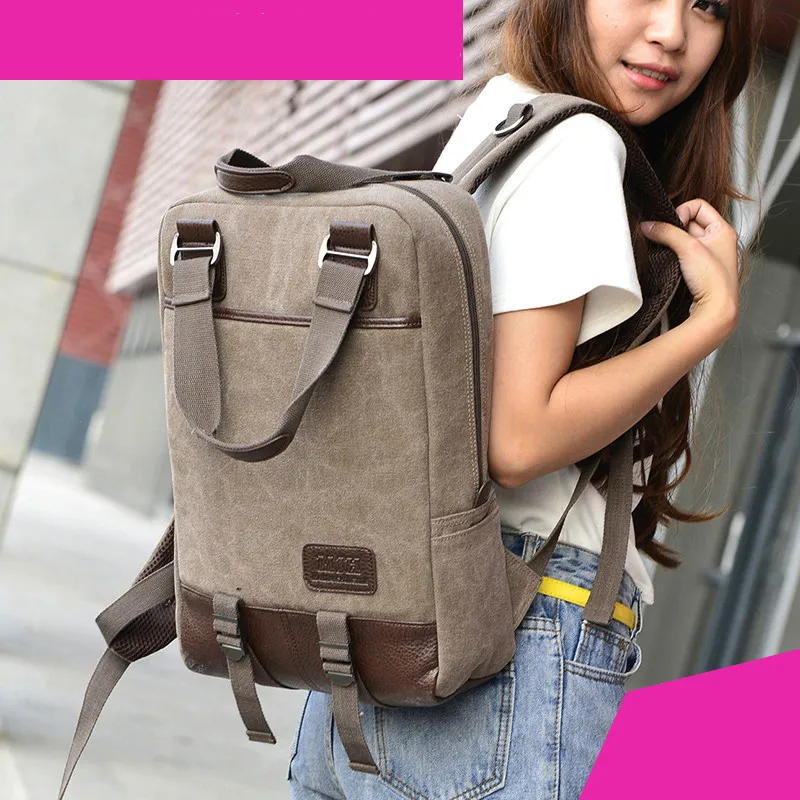 Kaufen 13 14 15,6 17,3 inch Computer Schulter Tasche Stoßfest Laptop Rucksack Leinwand Freizeit Männer Frauen Laptop Notebook Rucksack