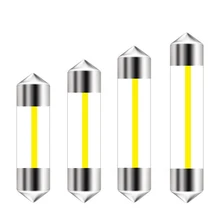 Festoon lâmpada led 360 graus, 10 peças, 31mm, 36mm, 39mm e 41mm, c5w, filamento cob 12 chips lâmpada led para interior do carro, caixa de vidro