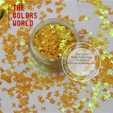 Tci12 перламутровый Радуга темно-желтый Цвета бабочка shape3.0mm Размеры блеск для ногтей Книги по искусству ногтей гель макияж или DIY украшения