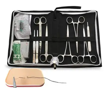 

medical student Surgical suture practice kit surgical instrument bag needle holder skin suture model set