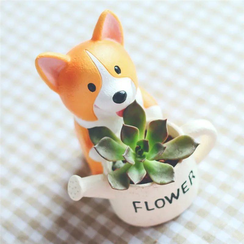 Милая собака Корги в форме растения Декор суккулентные растения декоративный цветочный горшок сад маленький плантатор суккулентный