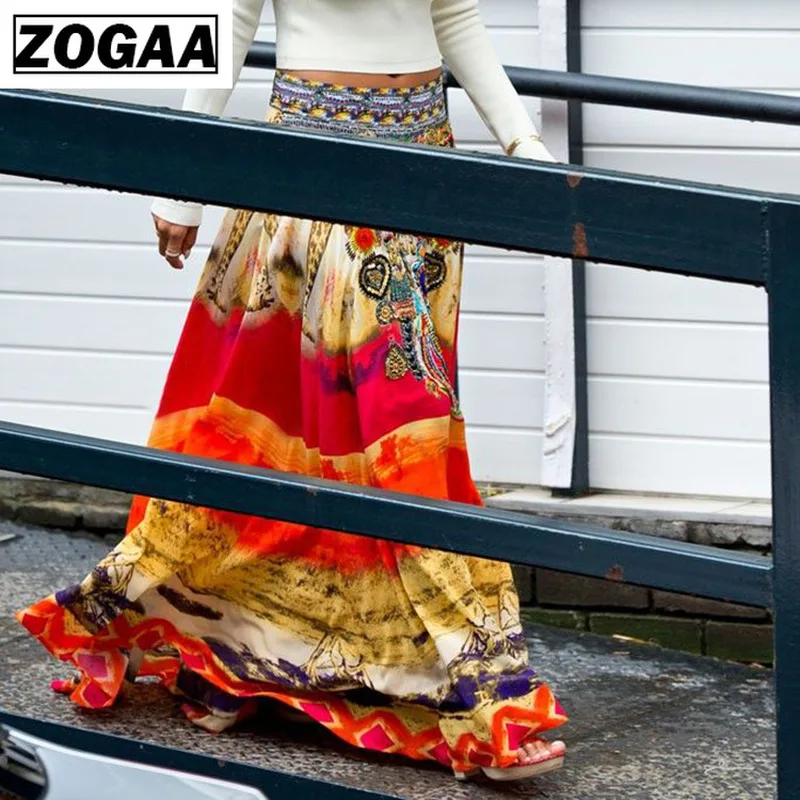 

Bohemian Ankle-Length Skirts Women Maxi Skirt Thailand Ethnic style Fashion Print Straight Ankle-Length High-street Sexy Clothes