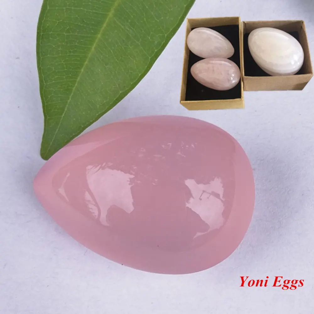 

Drilled Jade Egg Natural Rose Quartz Yoni Egg Crystal Sphere For Kegel Exercise Pelvic Floor Muscle Vaginal Exercise Ben Wa Ball