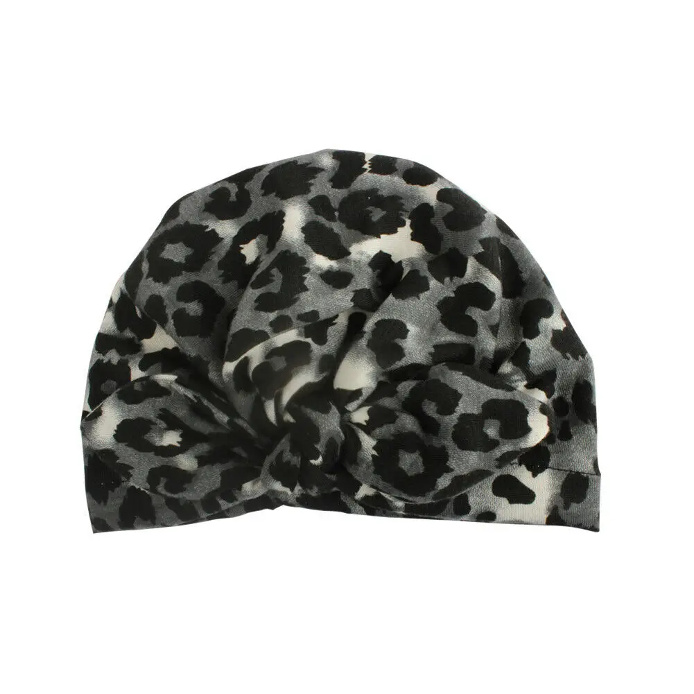 

Cute Kids Baby Girls Turban Bow Knot Head Wrap Bunny Rabbit Ear Hat Cotton Beanies Cap Gray Brown