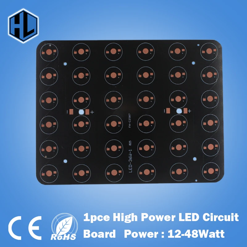 

free shipping 1pce 12W 18W 20W 24W 30W 36W 48W Rectangle LED Aluminum Plate/ High Power LED Circuit Board / Heat Plate PCB