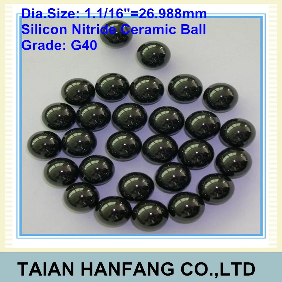 

26.988mm Silicon Nitride Ceramic Ball Si3N4 Grade G40 Used in Bearing, Pump, Valve Ball 26.988mm ceramic ball