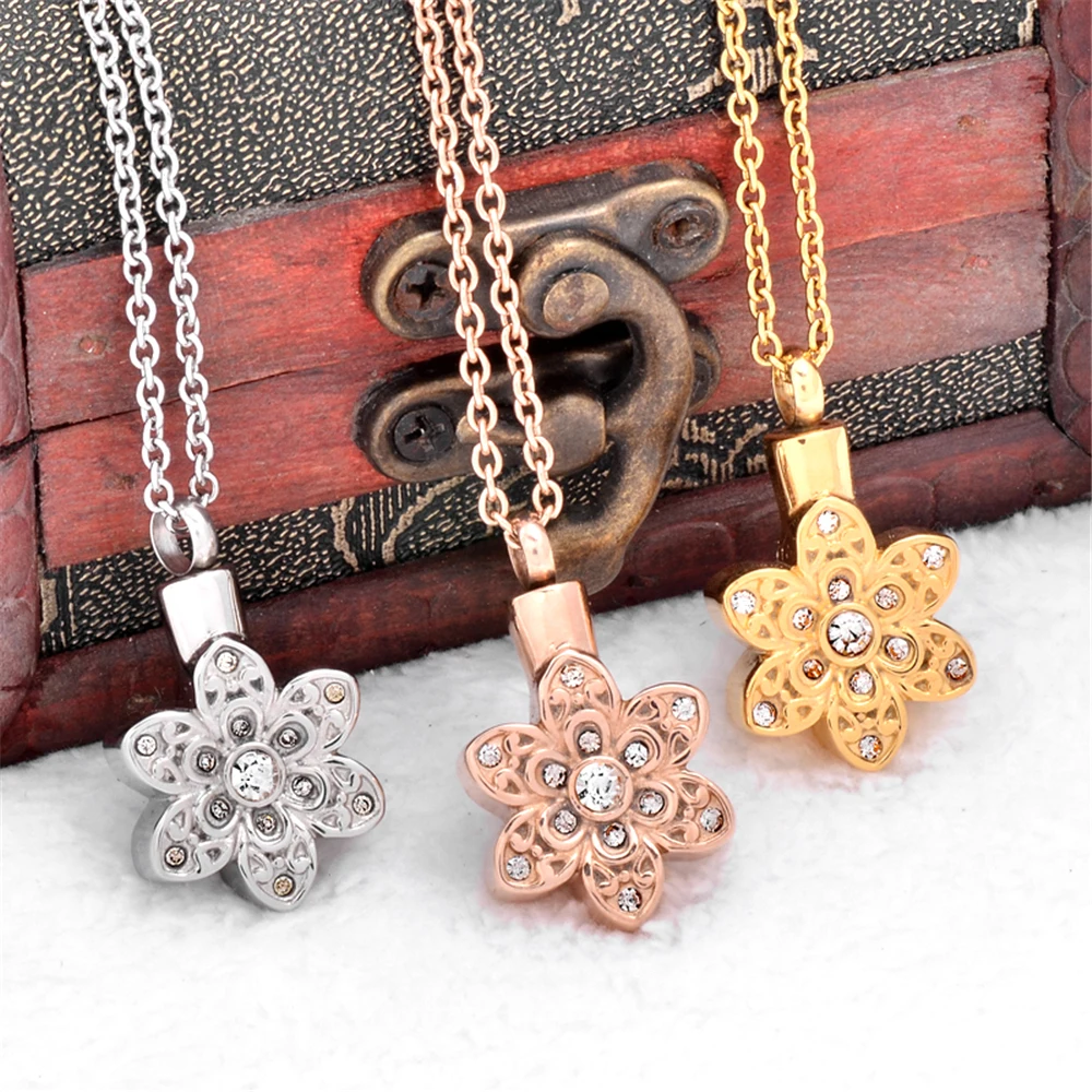 

Infinity Sunflower Cremation urn Necklace Memorial Jewelry for Ashes Keepsake Stainless steel Health Material