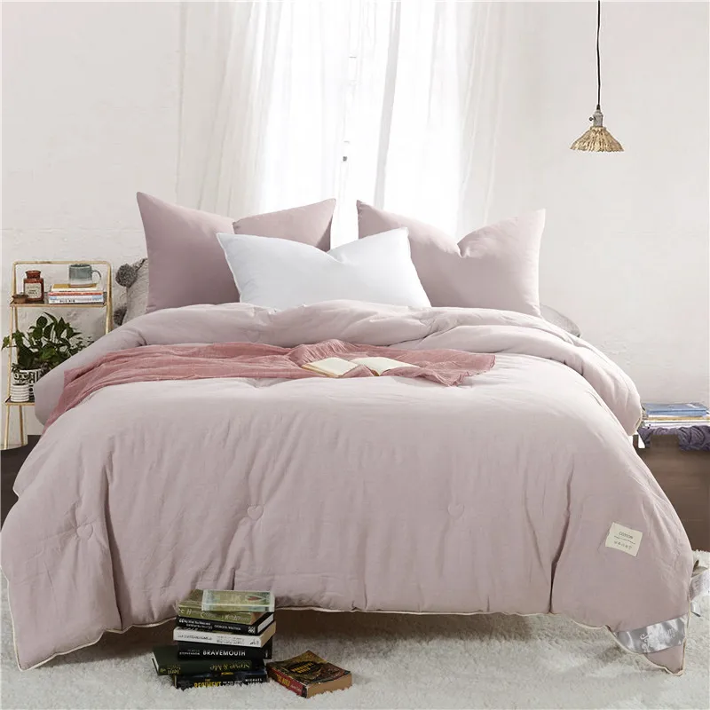 [Doremi] Solid Pattern 100 washed Cotton Comforter/Blanket/Quilt
