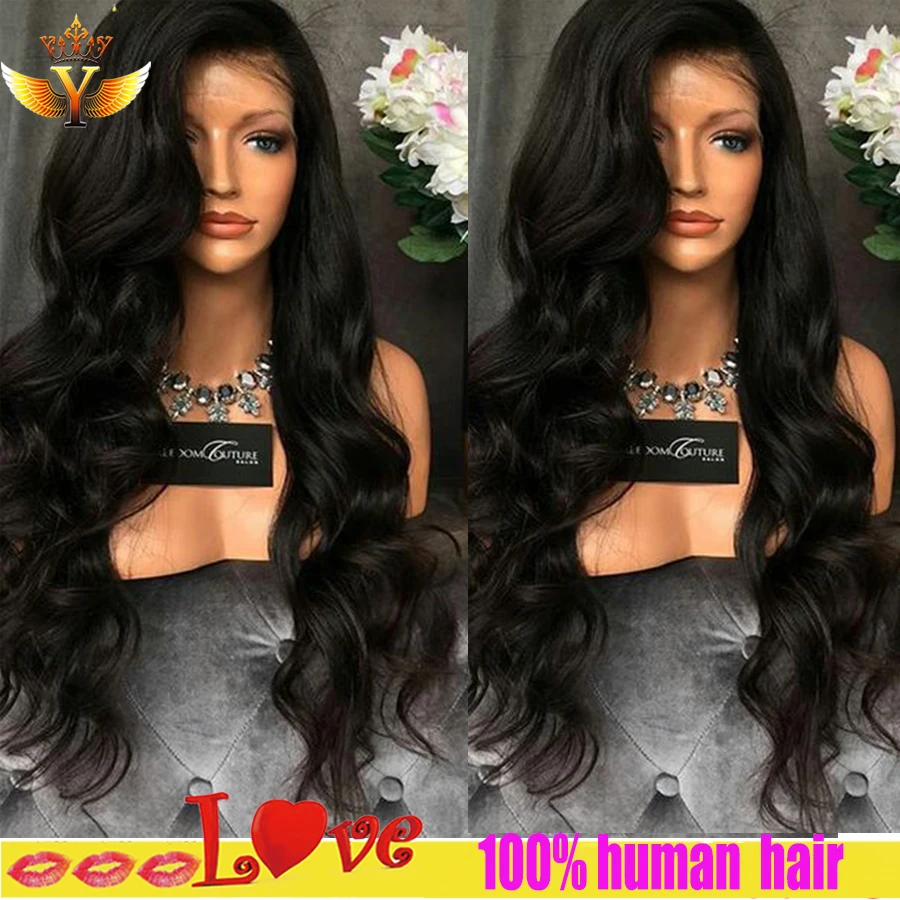 

Glueless Lace Front Human Hair Wig With Baby Hair Unprocessed Peruvian Virgin Hair Lace Front Wig Body Wave Full Lace Human Wigs