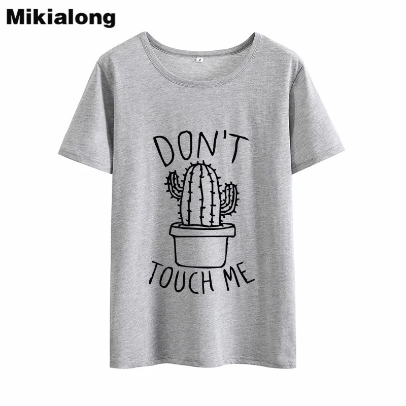 OLN 2018 DON'T TOUGH ME Cactus T shirt Women Casual Summer Tshirts Cotton Womens tops Vintage Black White T-shirt Women OLN 2018 DON'T TOUGH ME Cactus T shirt Women Casual Summer Tshirts Cotton Womens tops Vintage Black White T-shirt Women