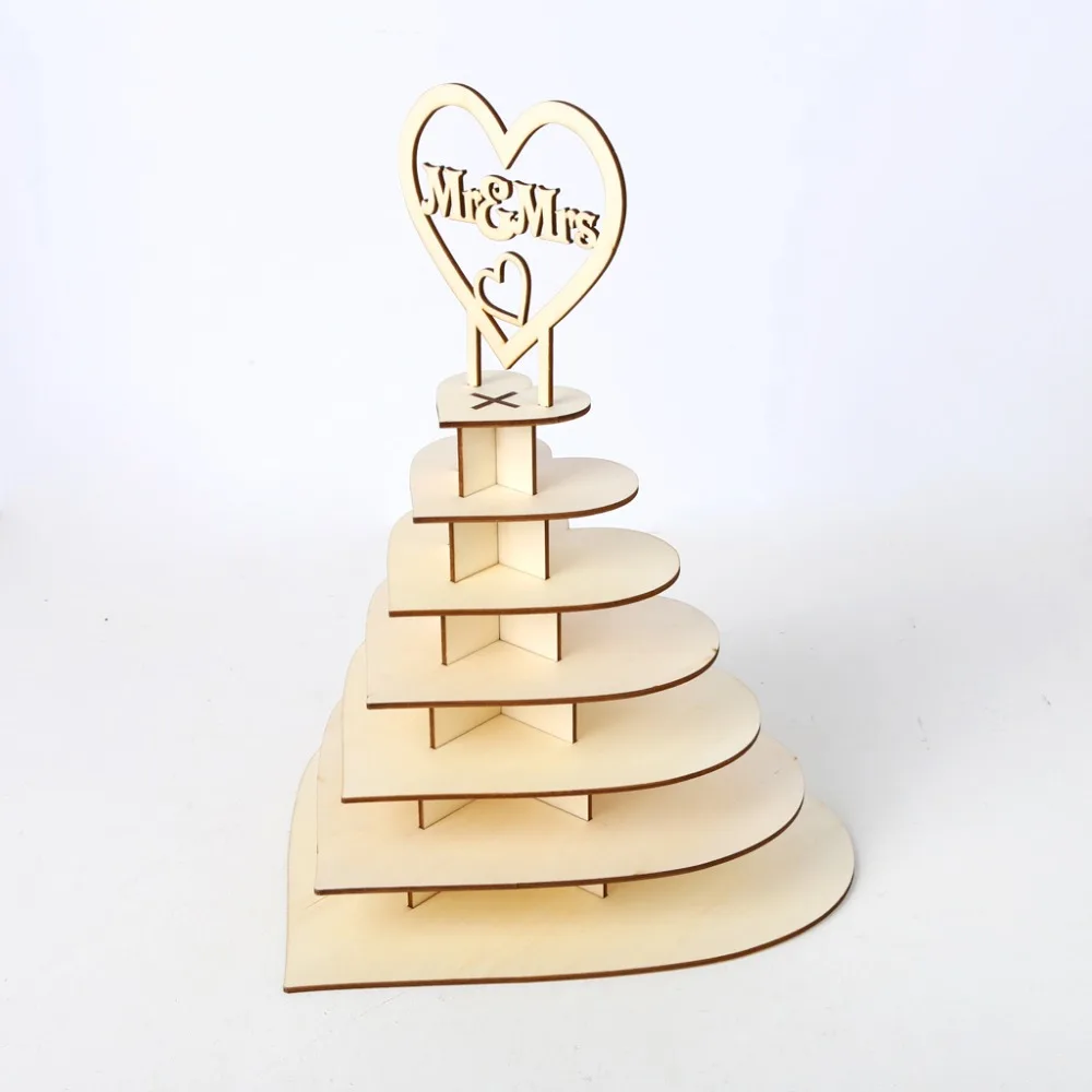 Tower Heart Wedding Display Stand Centrepiece raspbery 7 Tier Heart Shape Personalised Mr & Mrs Ferrero Rocher Pyramid