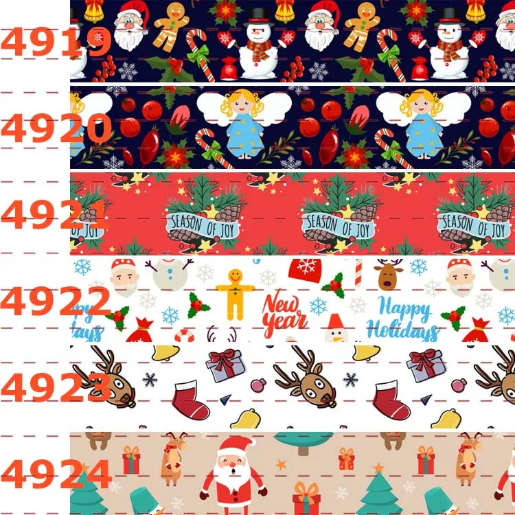 

Y 50 yards live cartoon Christmas Festivals printed grosgrain ribbon