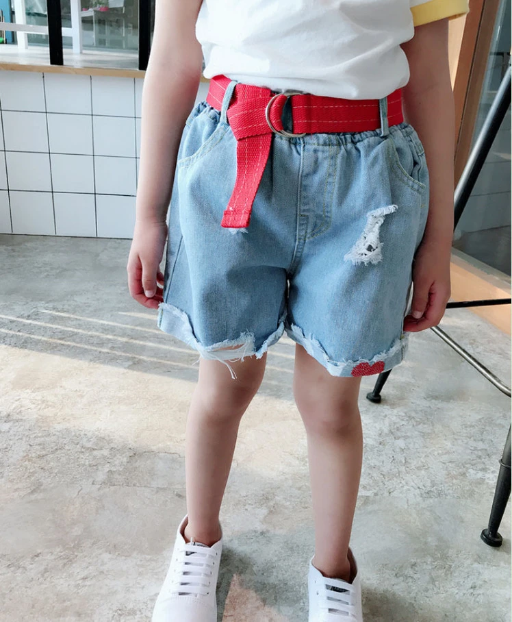 Summer Baby Girls Jeans Shorts And Red Belt Cute Girl Hole Heart Hot Pants Children Clothes Hot Pants Fashion Kids Denim Short Shorts Aliexpress