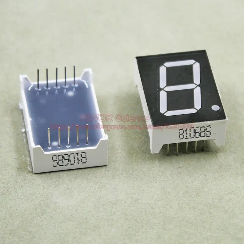 

(10pcs/lot) 10 Pins 8011BR 0.8 Inch 1 Bit Digit 7 Segment Red LED Display Share Common Anode Digital Display