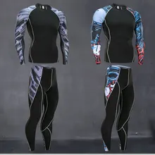 Для бега спортивная одежда мужской костюм горячее нижнее белье Рашгард мужские спортивные рубашки для фитнеса Мужская сухая Футболка компрессионная одежда