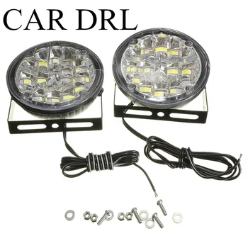 

big sale universal Car Driving Running light One pair 12V 18LED Round Fog lamp white high power light