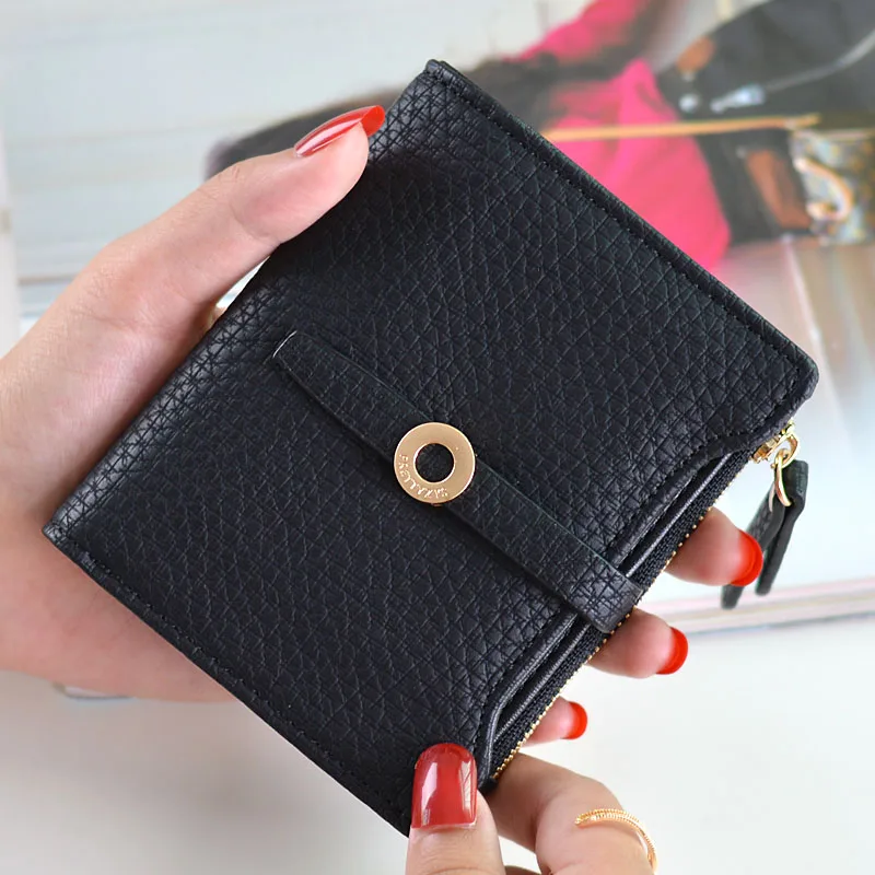 

2019 New Pattern Ladies'wallet and women's short Korean version with buckle and folding pocket wallet