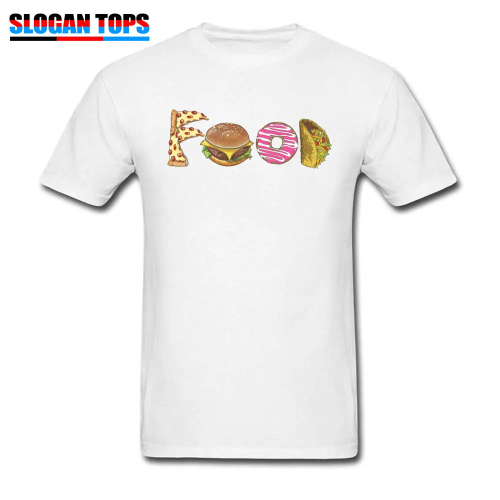 Normal yummy food Printed On Short Sleeve Father Day T Shirt Prevalent Crew Neck 100% Cotton Fabric Tshirts Men T Shirt yummy food white