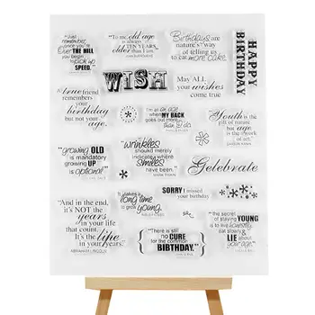 

Creative DIY English Letter Wish Pattern Transparent Clear Seal Scrapbooking Photo Album Card Decorative Rubber Stamp Sheets