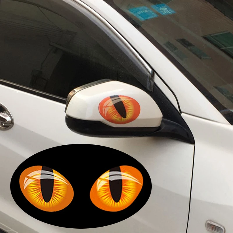 Наклейки на окна автомобиля Atreus 2X 3D Cat eye для BMW E46 E60 Ford focus 2 Kuga Mazda 3 cx 5 Volkswagen Polo Golf 4 6