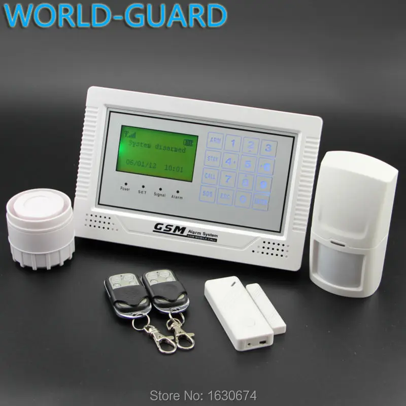 World Guard Wireless GSM Touch Alarm system Home security Alarm systems with LCD Keyboard Sensor