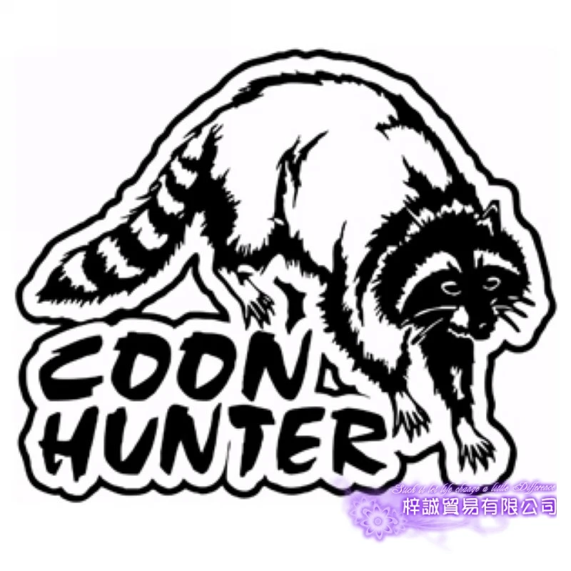 Hunt Coon Hunter Decal Hunting Club Sticker Hollow Sticker Hunter Car Window Vinyl Decal Funny Poster