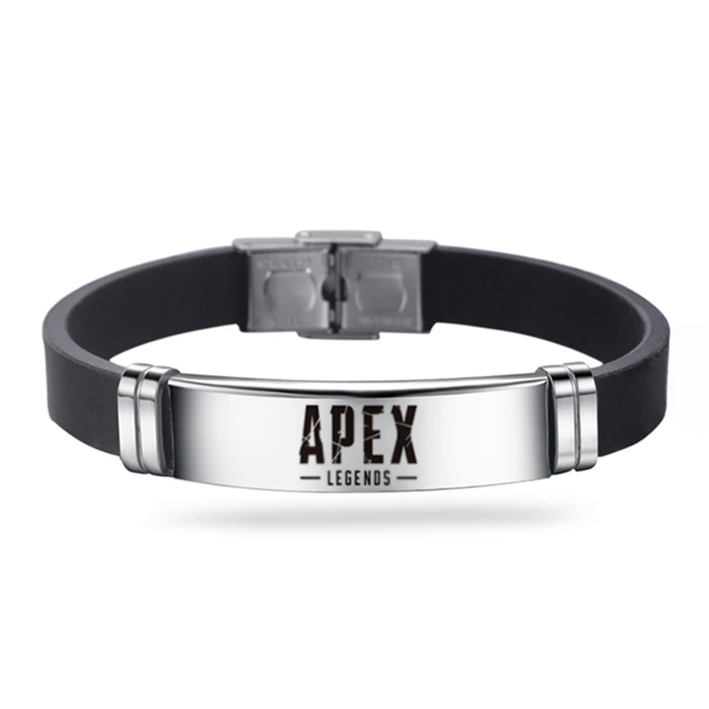 

Apex Legends Bracelet Hot Game Logo Engraved Stainless Steel Custom Silicone Wristband Friends Gift Fans Souvenir Bangle
