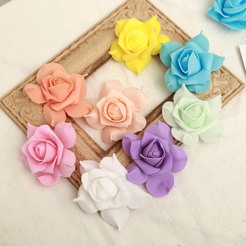 

10pcs 7cm foam rose artificial flower PE Pentagonal rose flower Heads for wedding decoration scrapbook accessories