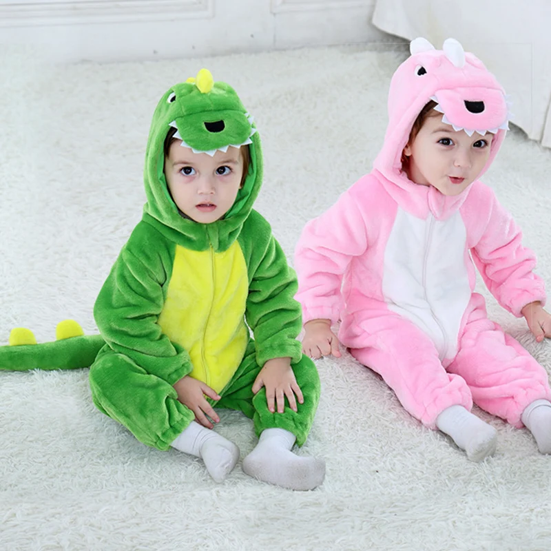 Детские комбинезоны; одежда для маленьких девочек; Детский Комбинезон кигуруми с динозавром; карнавальный костюм в стиле аниме; Пижама для новорожденных; теплая мягкая Фланелевая Пижама для мальчиков; Jumpsui