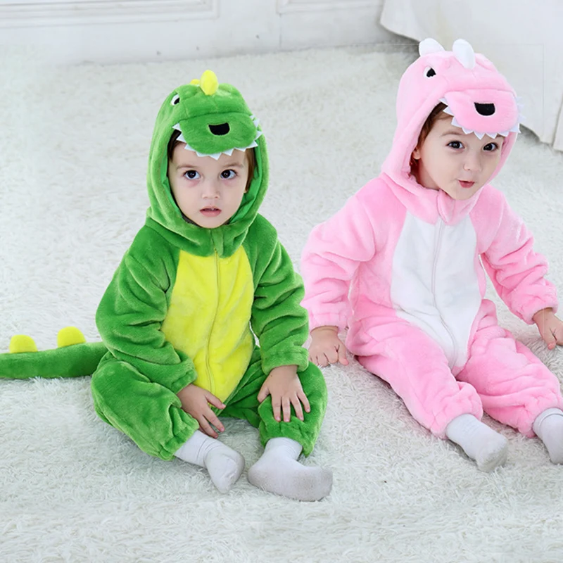 

Baby Rompers Baby Girl Clothes dinosaur Kigurumi Kids Onesie Anime Cosplay Costume New Born Boy Pajama Flannel Warm Soft Jumpsui