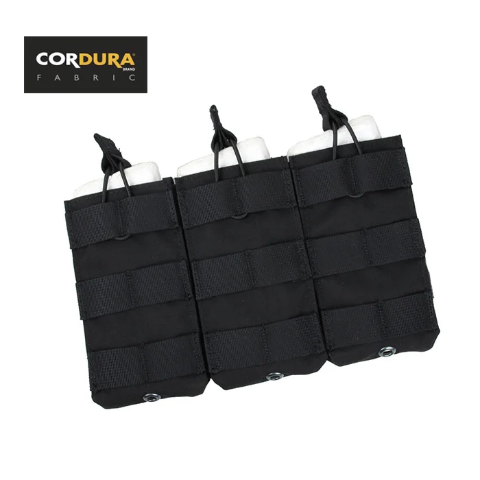 

TMC Cordura Triple Open Top MOLLE Mag Pouch 5.56 Magazine Pouch BK OD KK WG Wolf Grey(SKU051111)