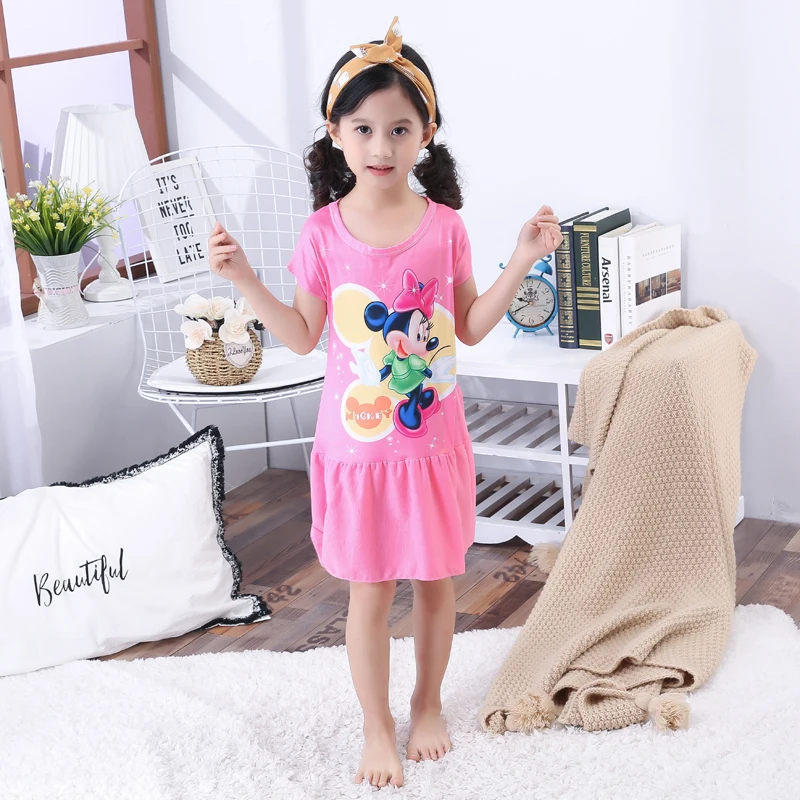 

Princess Girls Dress New Fashion summer Appliques Print Children Short Sleeve Cartoon baby girl Cotton Party Dresses for kids