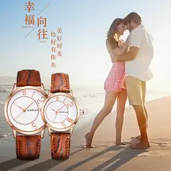 2018 новые стили любители кожа часы роза корпус часов Креативный дизайн модные мужские кварцевые часы Для женщин досуг наручные часы