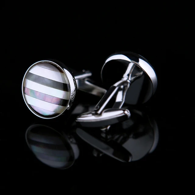 Colored Shell Stripes Cufflinks 2