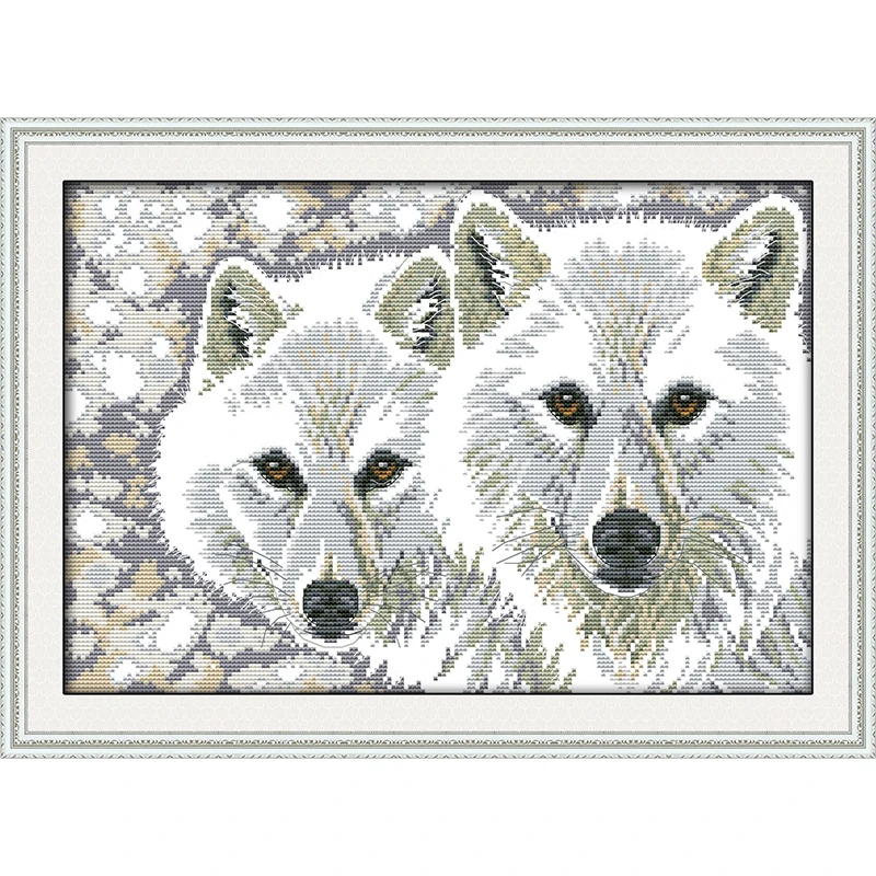 

Everlasting love Wolf brothers Chinese cross stitch kits Ecological cotton stamped 11CT DIY gift new year decorations for home