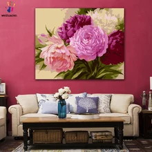 DIY картинки для раскраски по номерам с цветами большой Гибискус Цветочная композиция картина Рисование по номерам в рамке дома