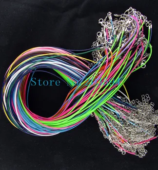 

18" 1.5mm Wax Cord Necklace Lobster Clasp Jewelry Fit Charms mix colors 100pcs
