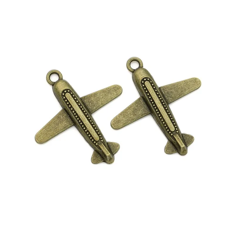 

10pcs Antique Bronze Plated Plane Charms Pendants for Jewelry Making Bracelet Jewelry Accessories DIY Handmade Craft 35x31mm