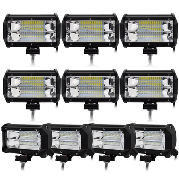 

Safego 10pcs 5 Inch 72W LED Flood Work Light 24*3W LED Chips Offroad Car Light Fog Light Driving Light For Trunk Boat Tractor