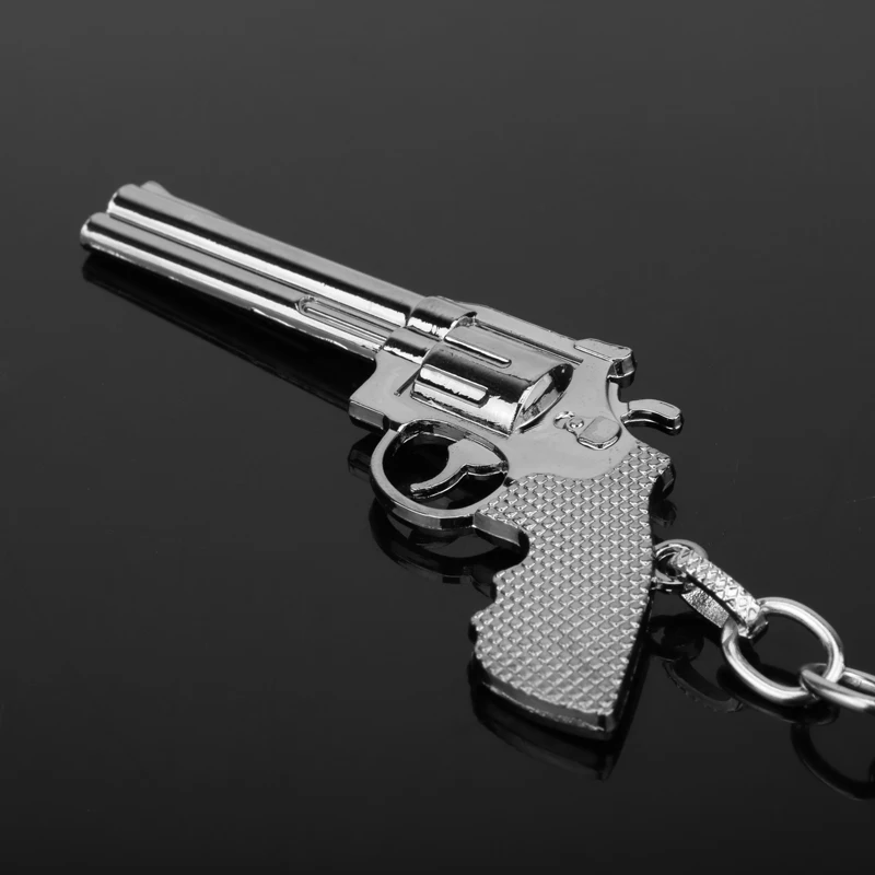 dongsheng Fashion Miniature Revolver Pistol Weapon fashion Model Keychain Key Rings Mini Gun key Chain For Men Jewelry Gift -50