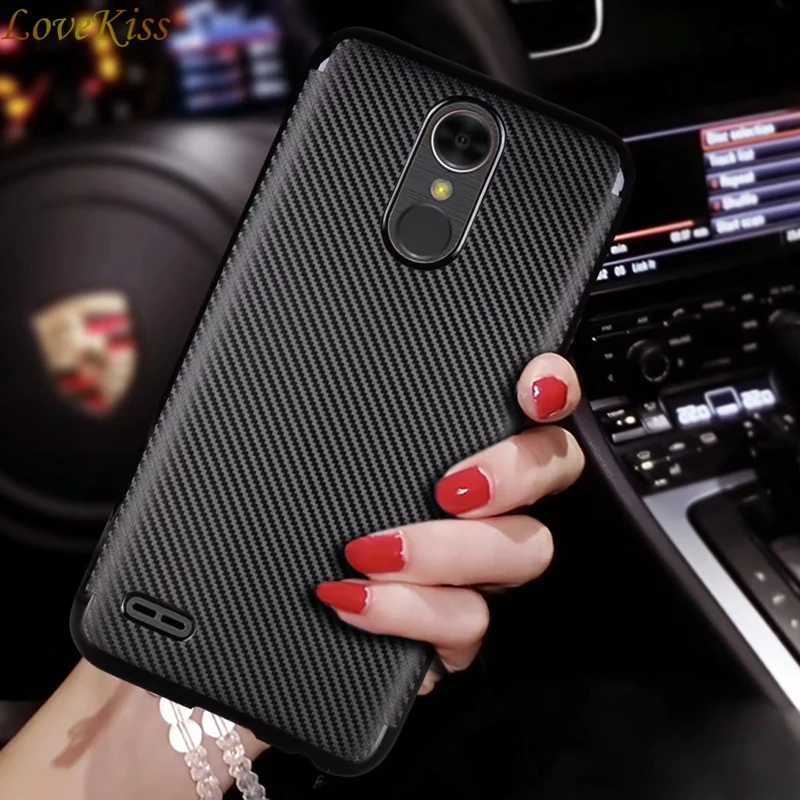 Роскошные ультра тонкий мягкий углеродного волокна чехол для телефона для LG K8 LTE K10 2017 K350N K420 K430DS FS670 Q6 G6 Pro плюс задняя крышка Shell