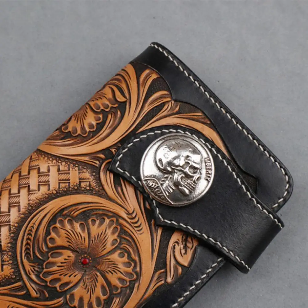 DIY Leather Craft Hardware Antique Silver Zinc Alloy Skull Head Coin Concho 31mm 4