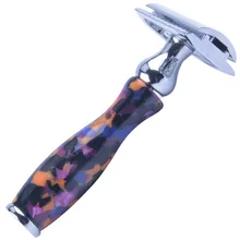 Безопасная бритва с двойным краем популярная традиционная Безопасная бритва для мужчин цветная ручка бритва