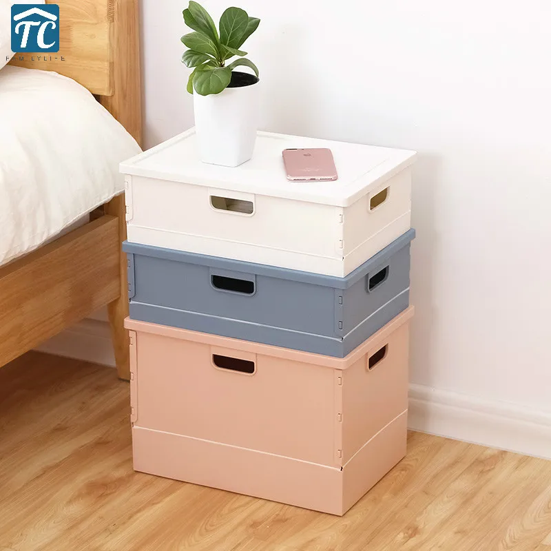 

Storage Box Trunk Car Universal Folding Container Organizer Sundries Desktop Plastic Dressing Cosmetic Case Holder Collapsible