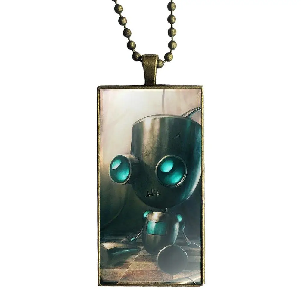 EJ glaze Gir Invader Zim стеклянная подвеска с изображением галактики ожерелье женское