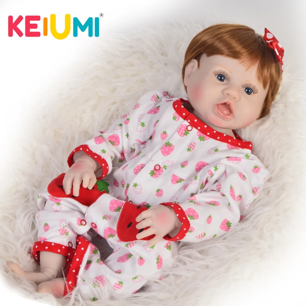 

KEIUMI Realistic 23'' Reborn Baby Doll Full Silicone Vinyl DIY Toys 57 cm Reborn Baby Cute Girl For Children Birthday Gifts